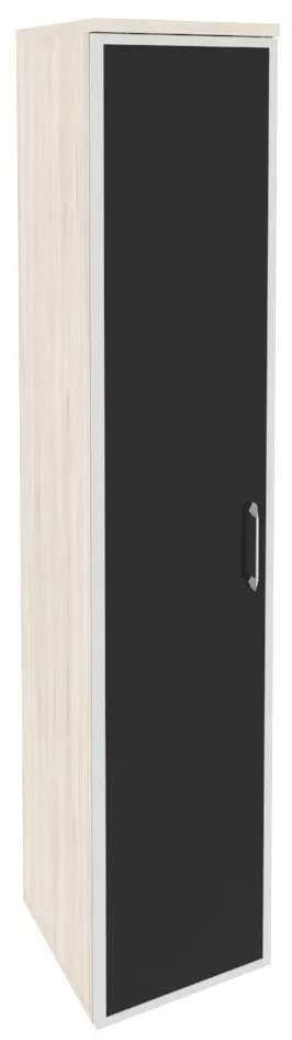 Шкаф высокий узкий левый O.SU-1.10R(L) white/black/mate Onix - фото 3