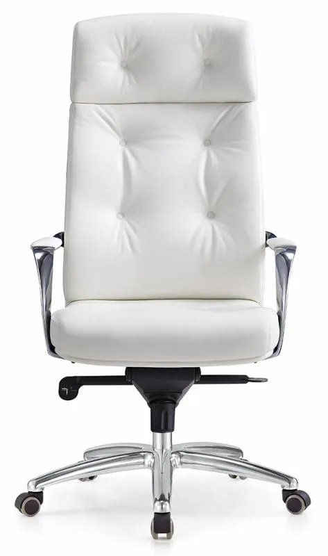 Кресло для руководителя Бюрократ Dao/WHITE Кожа белая - фото 3