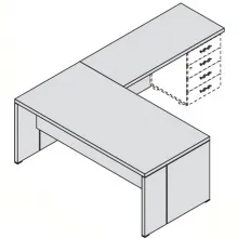 Стол на несущей тумбе DX 155035 Delta Evo - фото 2