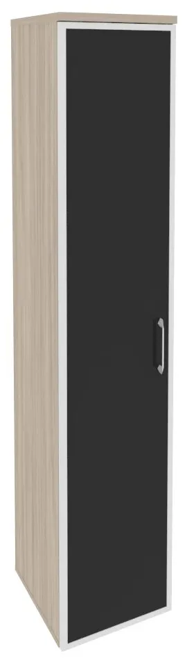 Шкаф высокий узкий левый O.SU-1.10R(L) white/black/mate Onix - фото 5