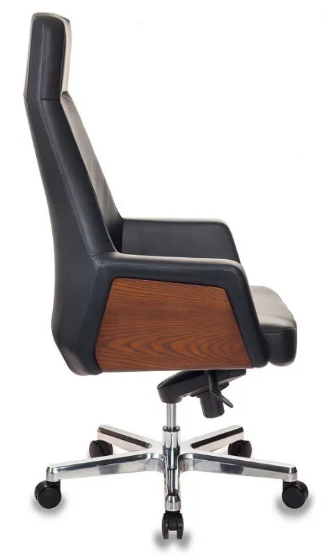 Кресло для руководителя Бюрократ Antonio/BLACK Кожа черная - фото 5