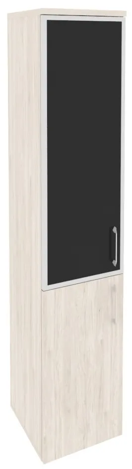 Шкаф высокий узкий левый O.SU-1.2R(L) white/black/mate Onix - фото 3
