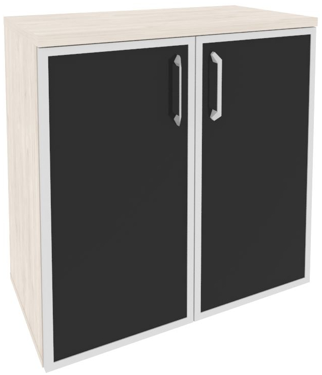 Шкаф низкий широкий O.ST-3.2R white/black/mate Onix - фото 3