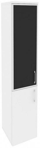 Шкаф высокий узкий левый O.SU-1.2R(L) white/black/mate Onix