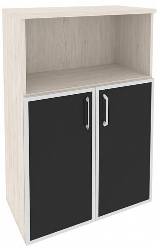 Шкаф средний широкий O.ST-2.2R white/black/mate Onix