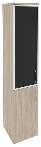 Шкаф высокий узкий левый O.SU-1.2R(L) white/black/mate Onix