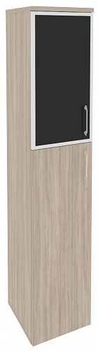 Шкаф высокий узкий левый O.SU-1.7R(L) white/black/mate Onix