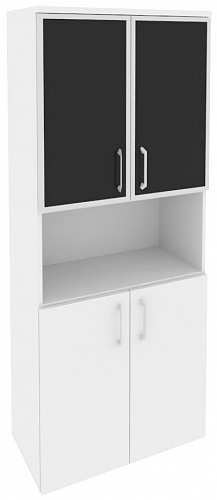 Шкаф высокий широкий O.ST-1.4R white/black/mate Onix