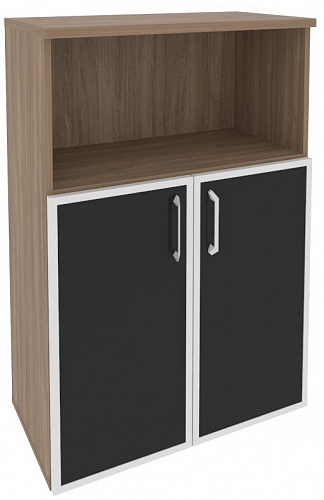 Шкаф средний широкий O.ST-2.2R white/black/mate Onix