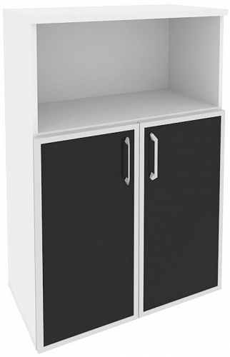 Шкаф средний широкий O.ST-2.2R white/black/mate Onix