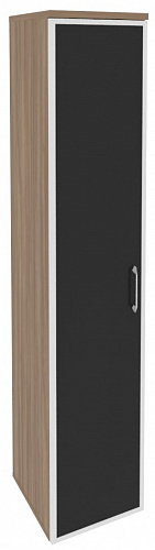 Шкаф высокий узкий левый O.SU-1.10R(L) white/black/mate Onix