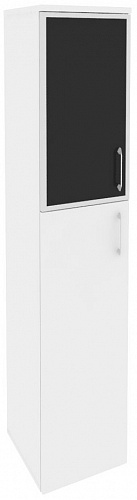 Шкаф высокий узкий левый O.SU-1.7R(L) white/black/mate Onix